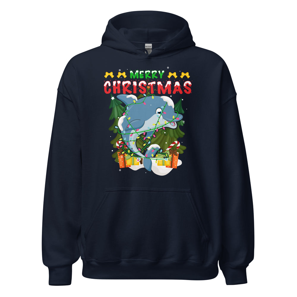 Merry Christmas Dolphin Hoodie - Weihnachtsfreude mit einem verspielten Delfin-Touch
