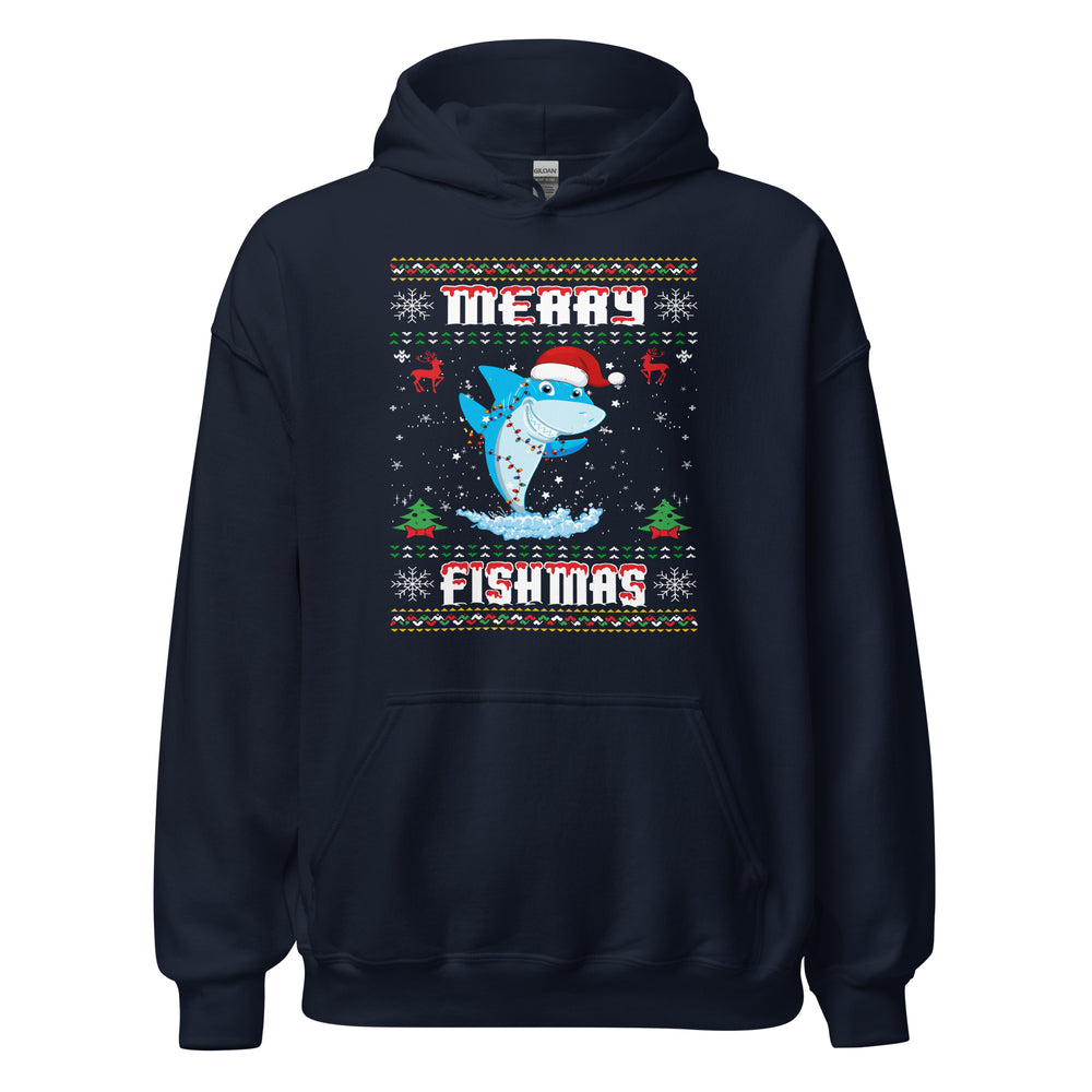 Merry Christmas Fishmas Hoodie - Lustiges Hai-Design für festliche Stimmung