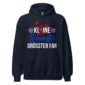 Hoodie mit Herz: Kleine Schwester, größter Fan! Cheerleading Liebe