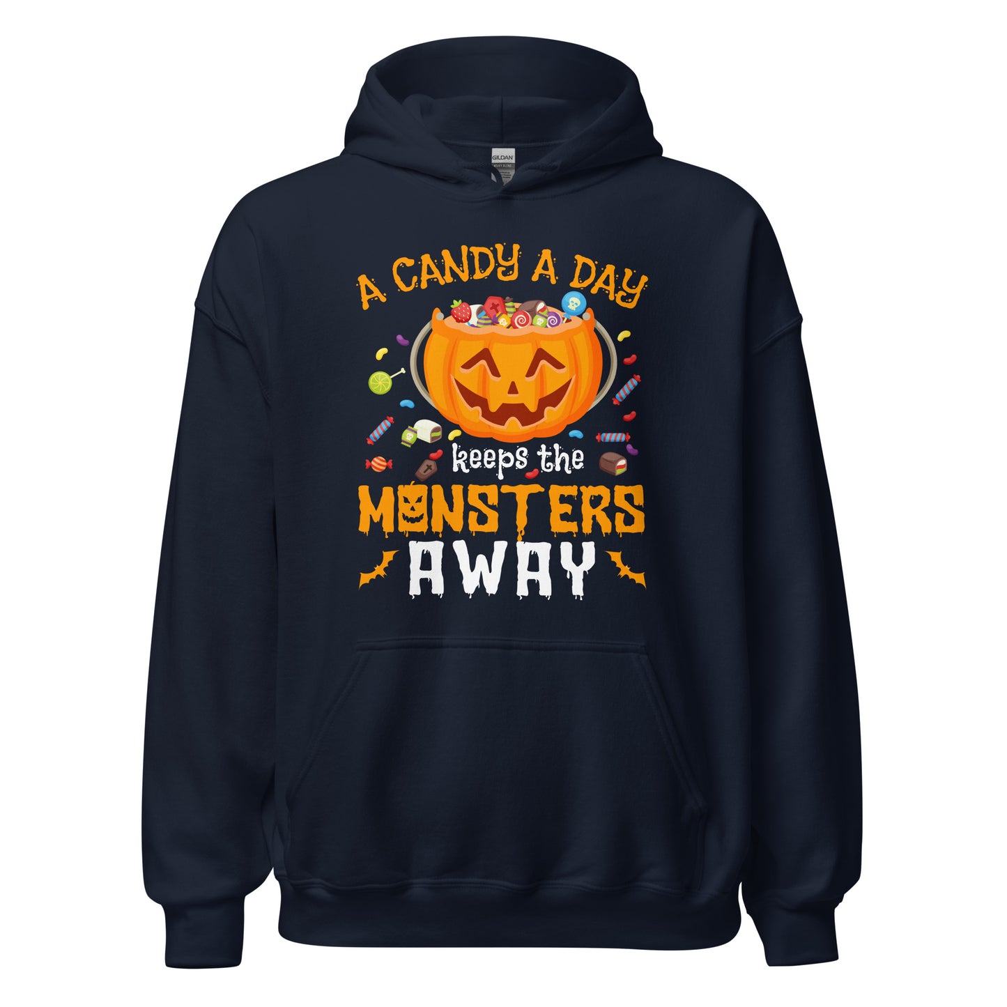 Halloween Hoodie: A Candy A Day keeps the Monsters away - Gruselig-cooler Kapuzenpullover