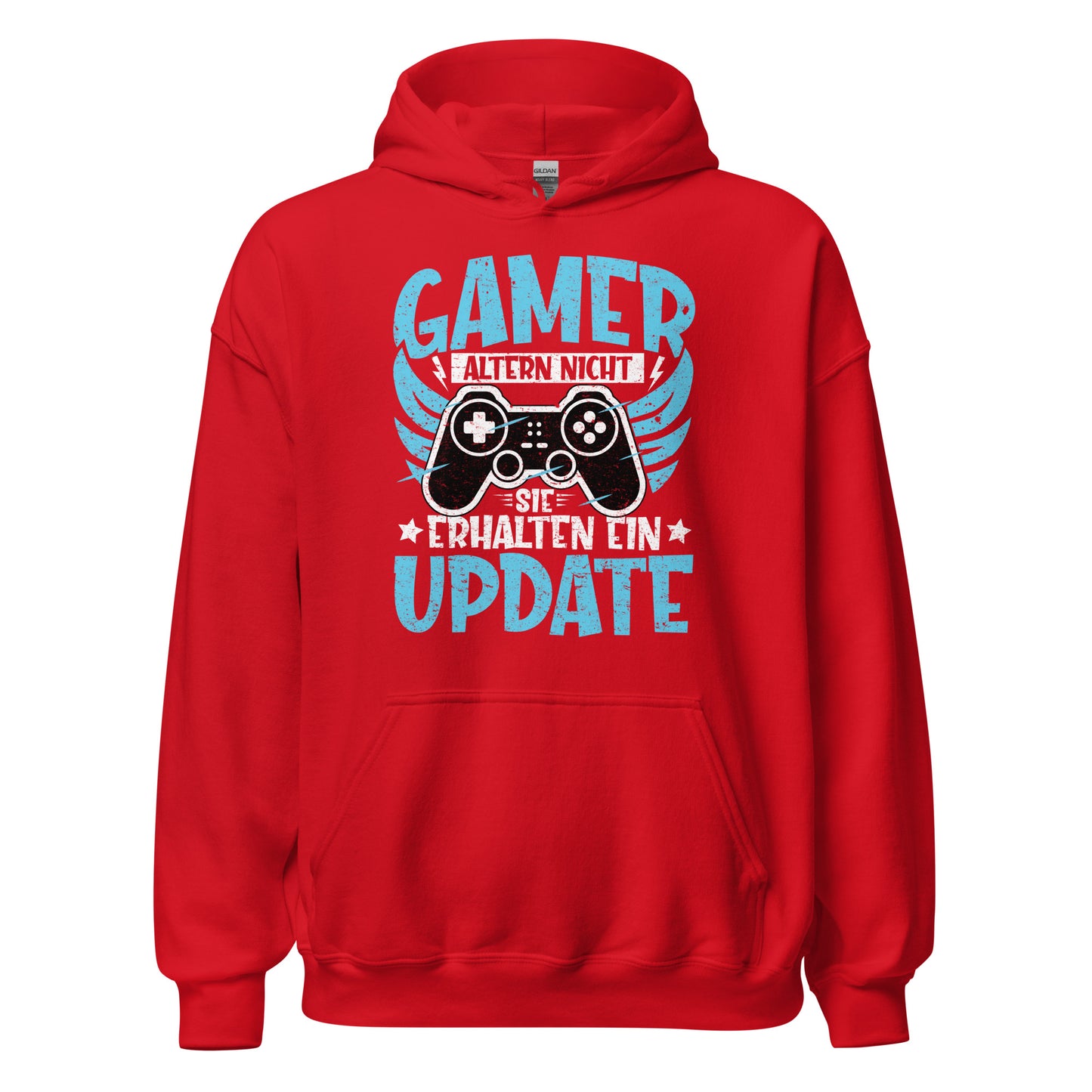 Gamer Hoodie mit Spruch "Gamer altern nicht, sie erhalten ein Update"