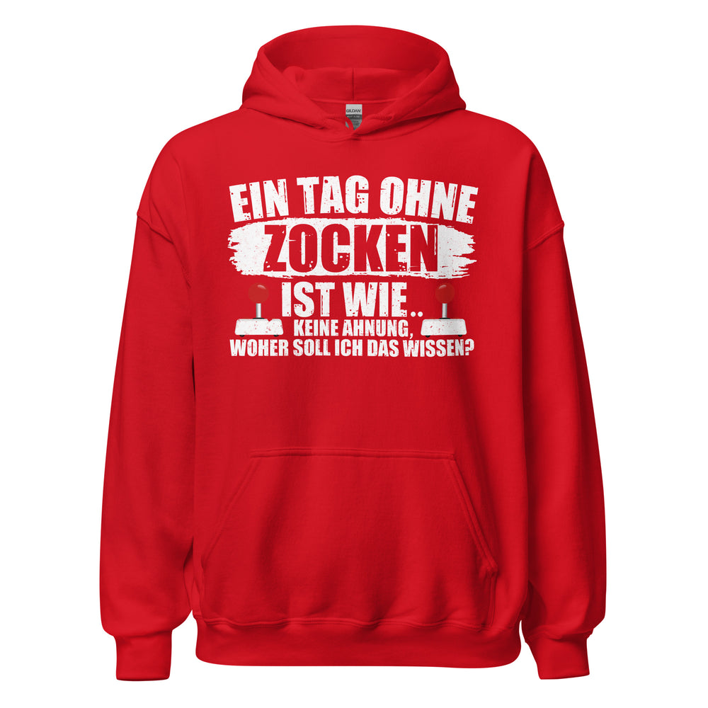 Lustiger Kapuzenpullover für Gaming-Fans | Spruch: "Keine Ahnung ohne Zocken!"