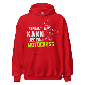 Trendiger Motocross-Kapuzenpullover | Spruch: "Asphalt kann jeder! MOTOCROSS!"