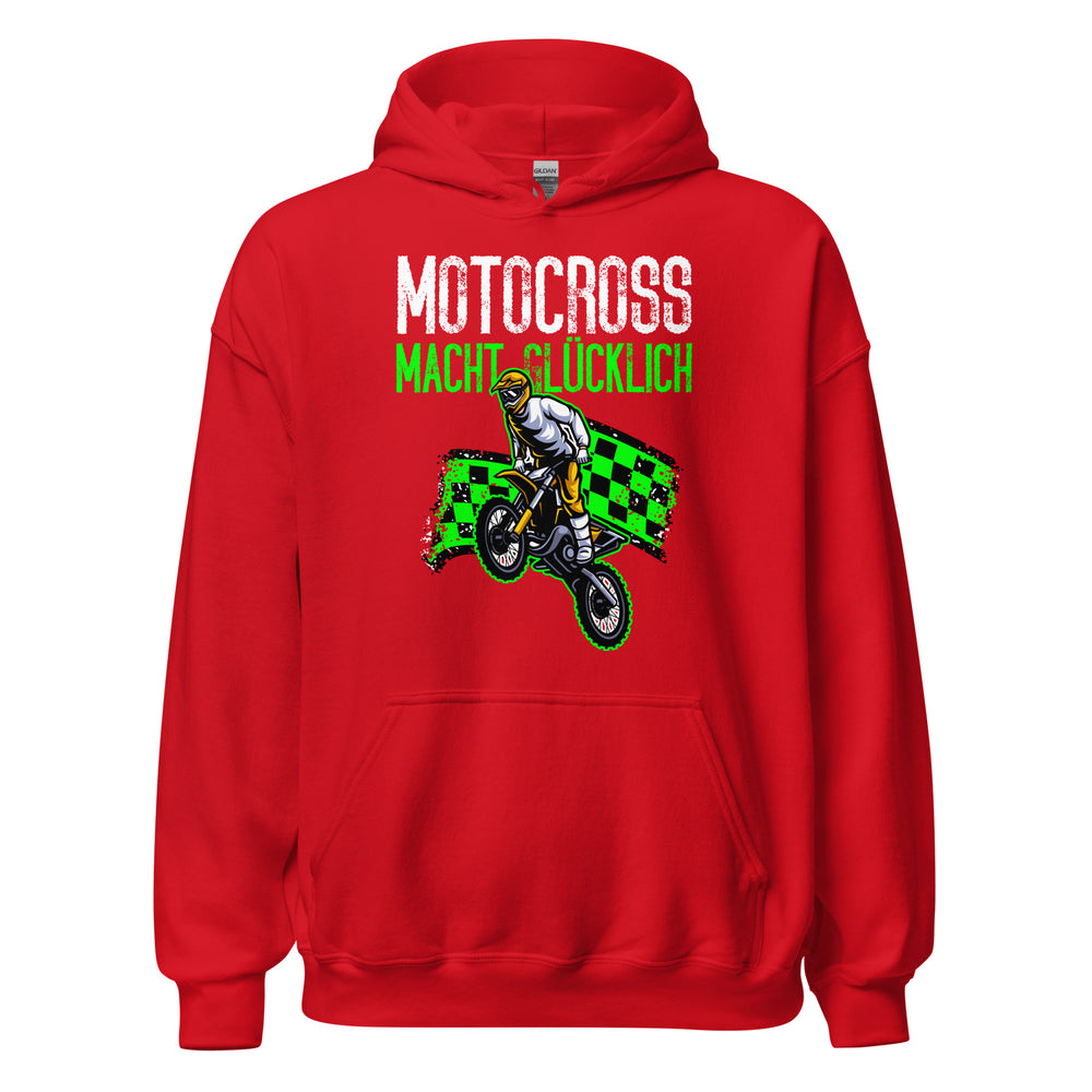 Glücklicher Motocross-Kapuzenpullover | Spruch: "Motocross macht GLÜCKLICH!"