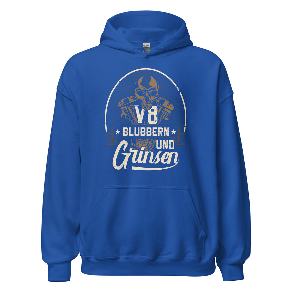 V8, blubbern und GRINSEN Hoodie | Stylischer Kapuzenpullover für Autoliebhaber