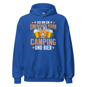 Camping und Bier Hoodie | Outdoor-Kapuzenpullover für den einfachen Mann