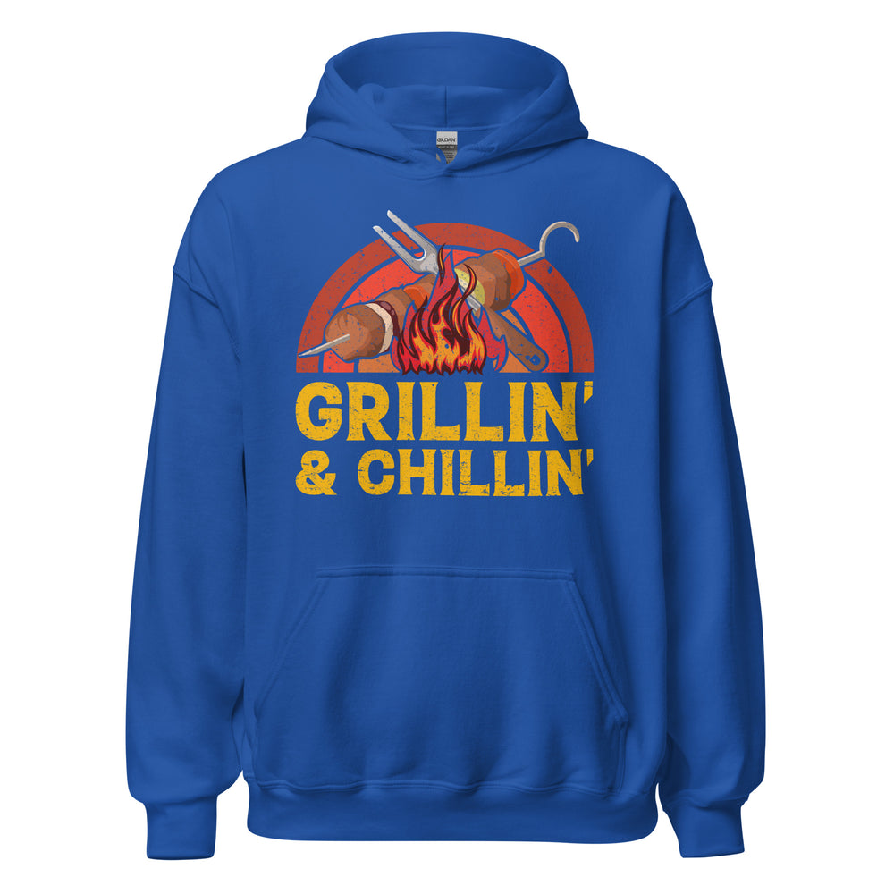 Entspannter Grill-Kapuzenpullover | Spruch: "Grillin und Chillin. Entspannt grillen."