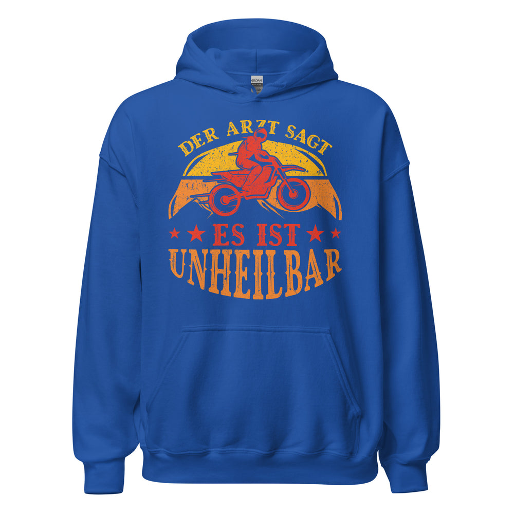 Coole Kapuzenpullover mit dem Spruch 'Der Arzt sagt, es ist unheilbar'