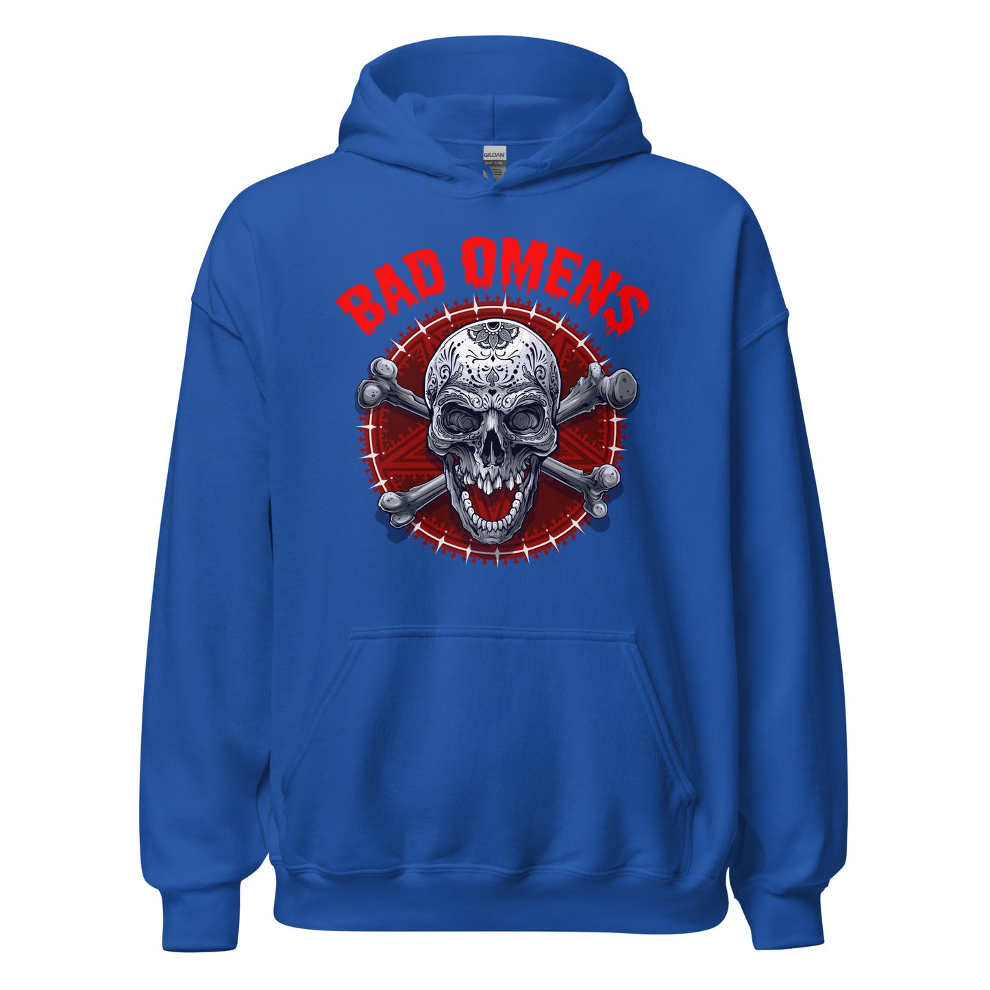 Bad Omens! Schlechtes Omen! Totenkopf Style Hoodie | Unheimlicher Kapuzenpullover