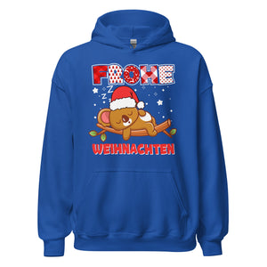 Frohe Weihnachten! Schlafmütze Design Hoodie - Gemütlicher Kapuzenpullover für die Festtag