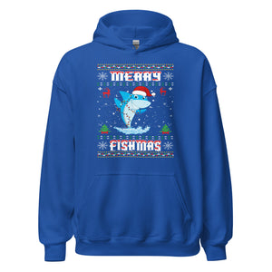 Merry Christmas Fishmas Hoodie - Lustiges Hai-Design für festliche Stimmung