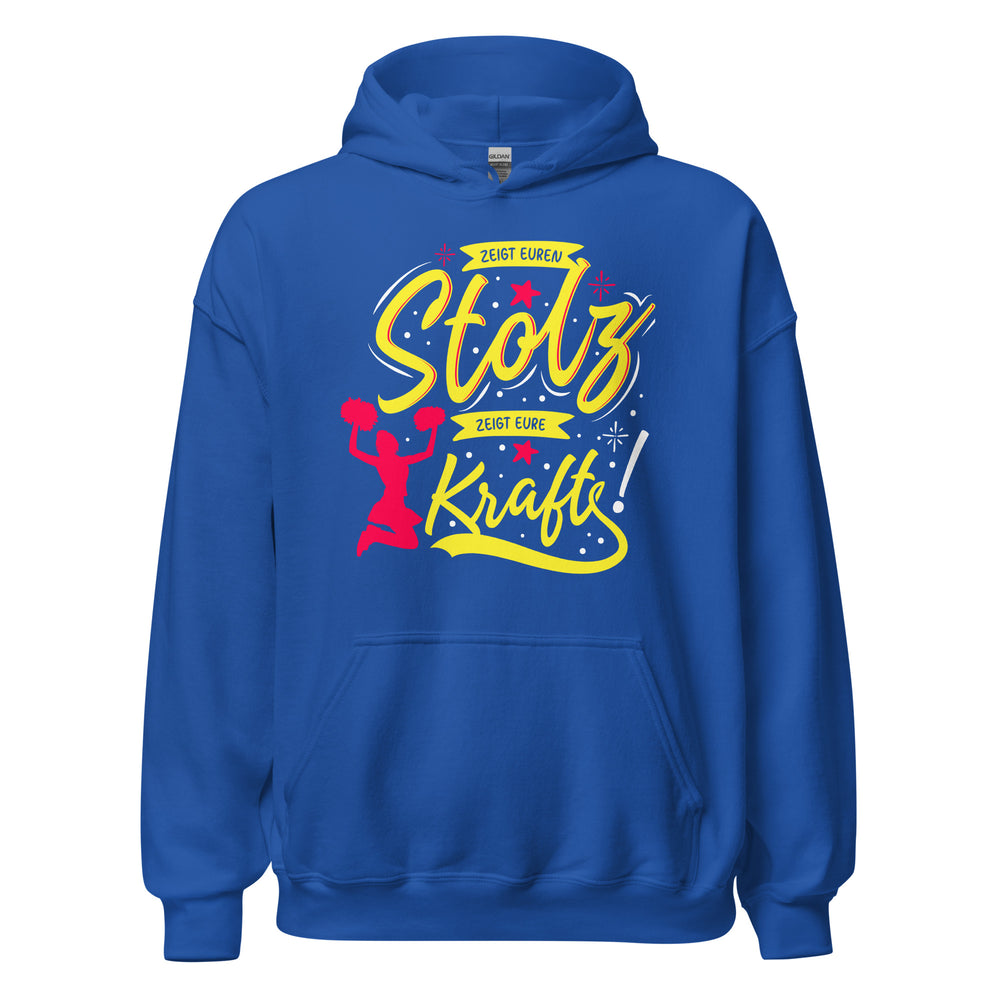 Stolz und Kraft vereint: Exklusiver Cheerleader-Fan Hoodie mit inspirierendem Spruch