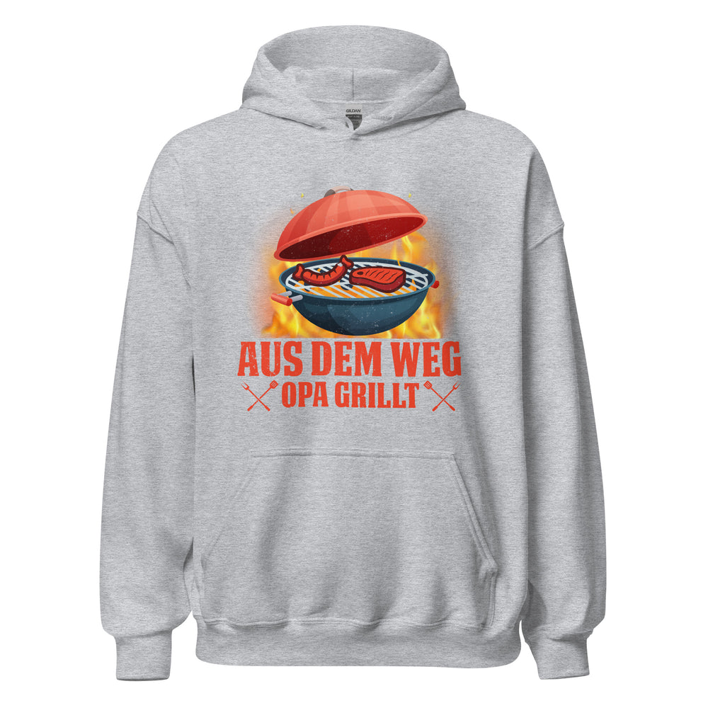 Lustiger Opa Grill-Kapuzenpullover | Spruch: "Aus dem Weg! OPA grillt!"