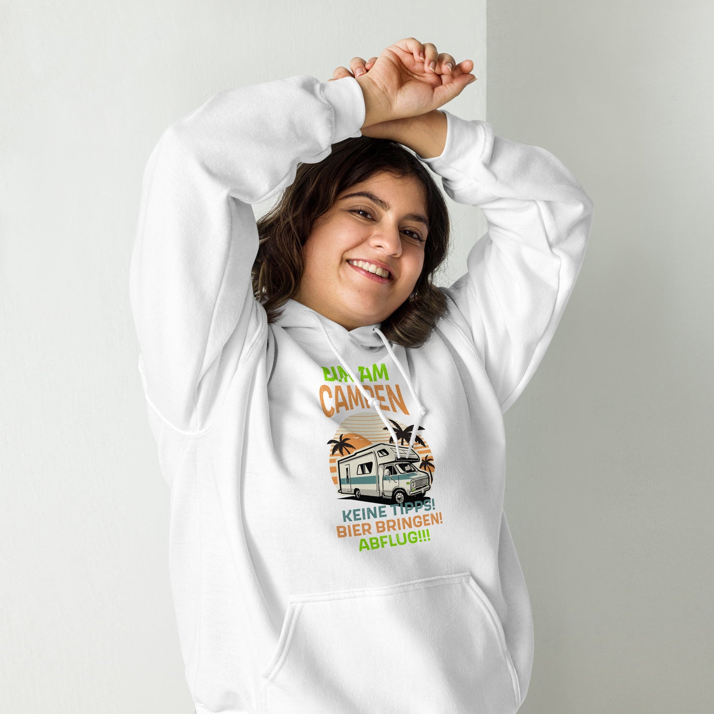 Lustiger Hoodie für Camper - Bin am CAMPEN! Keine Tipps, Bier bringen und Abflug!