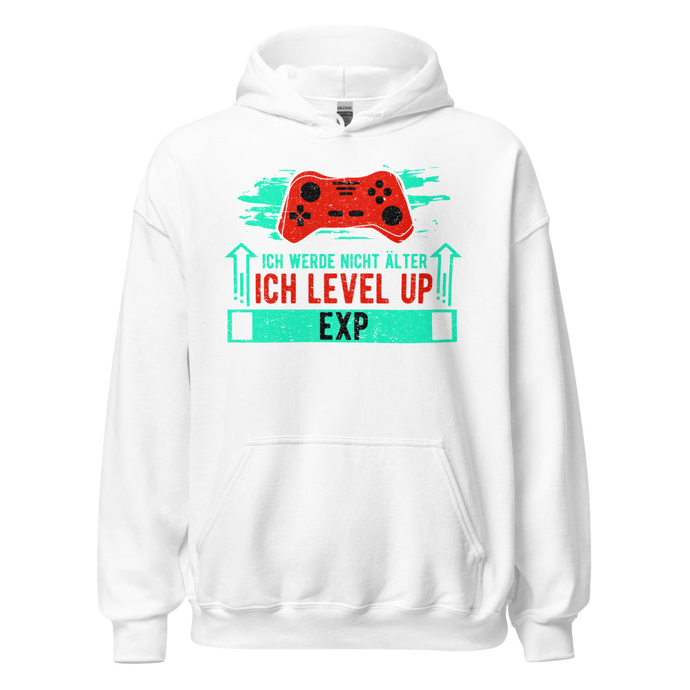 Coole Level-up Gaming-Kapuzenpullover | Spruch: "Nicht alternd, Level up EXP!"