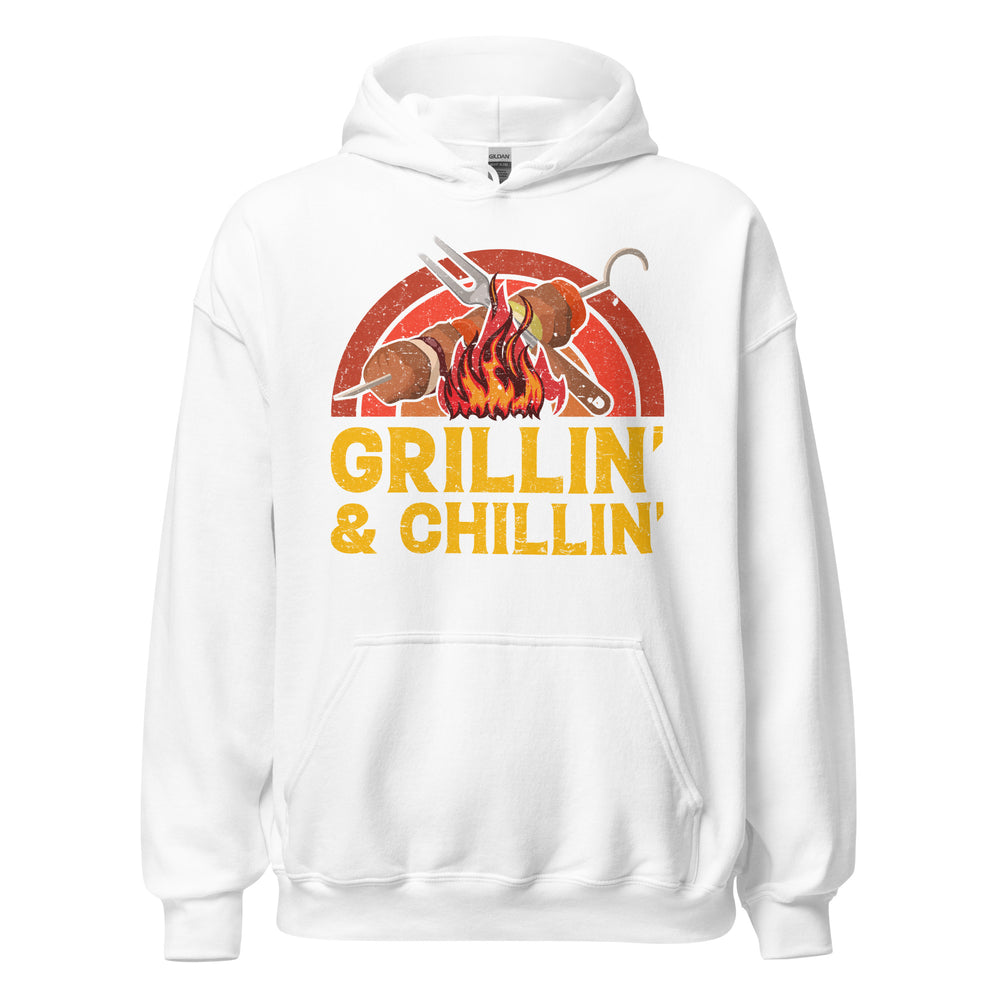 Entspannter Grill-Kapuzenpullover | Spruch: "Grillin und Chillin. Entspannt grillen."