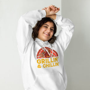 Entspannter Grill-Kapuzenpullover | Spruch: "Grillin und Chillin. Entspannt grillen."