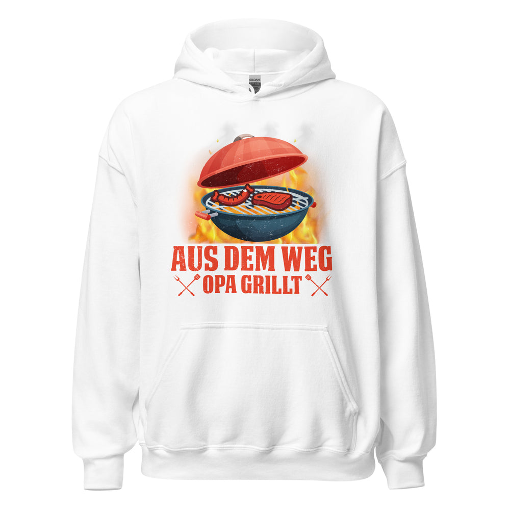 Lustiger Opa Grill-Kapuzenpullover | Spruch: "Aus dem Weg! OPA grillt!"