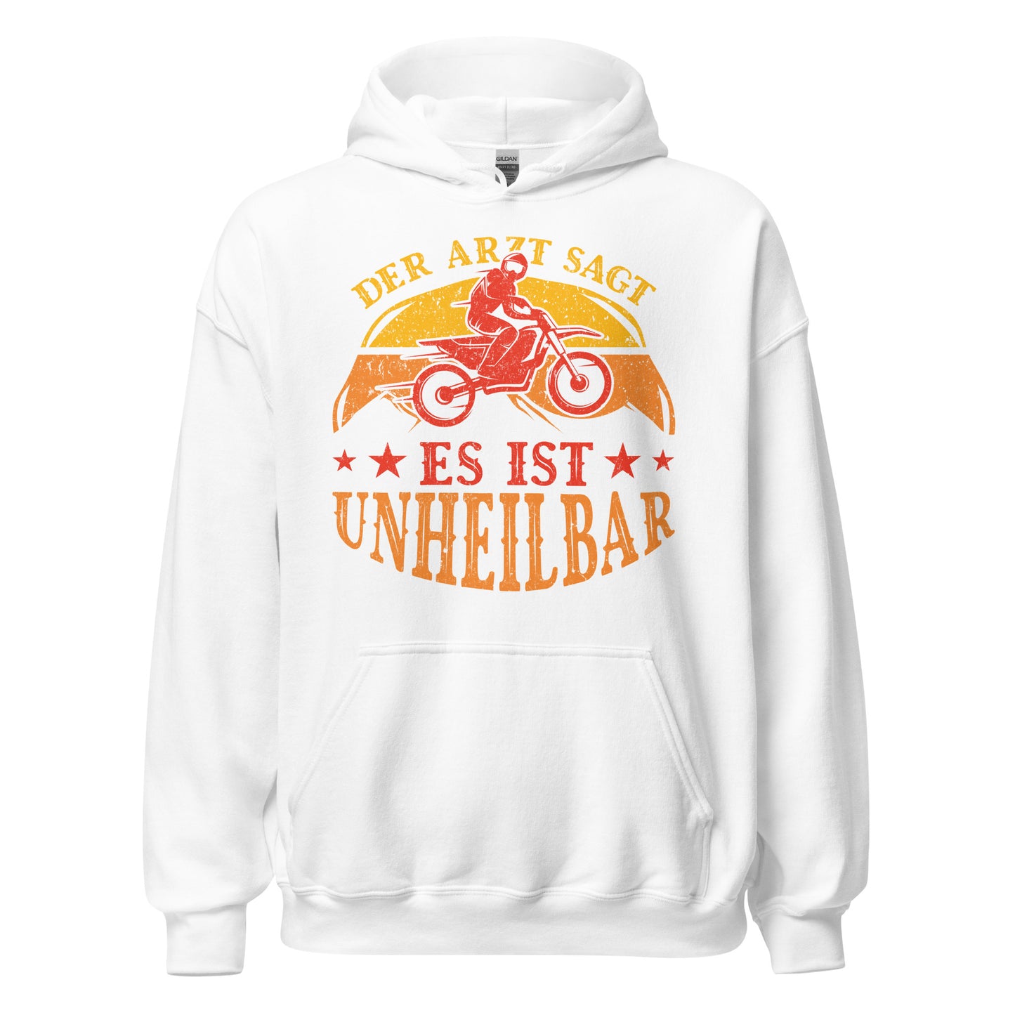 Coole Kapuzenpullover mit dem Spruch 'Der Arzt sagt, es ist unheilbar'