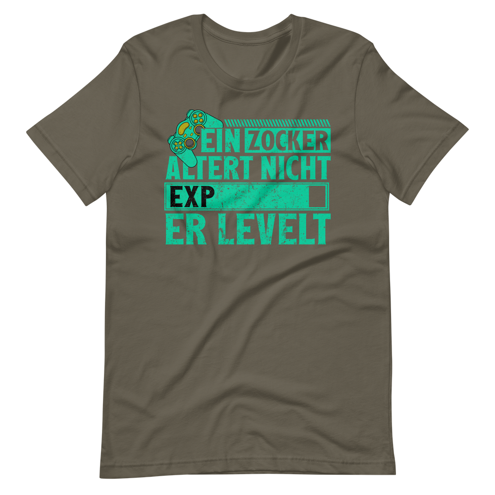 Gamer Shirt: Ein Zocker altert nicht, er Levelt