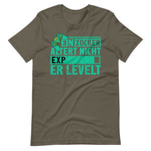 Gamer Shirt: Ein Zocker altert nicht, er Levelt