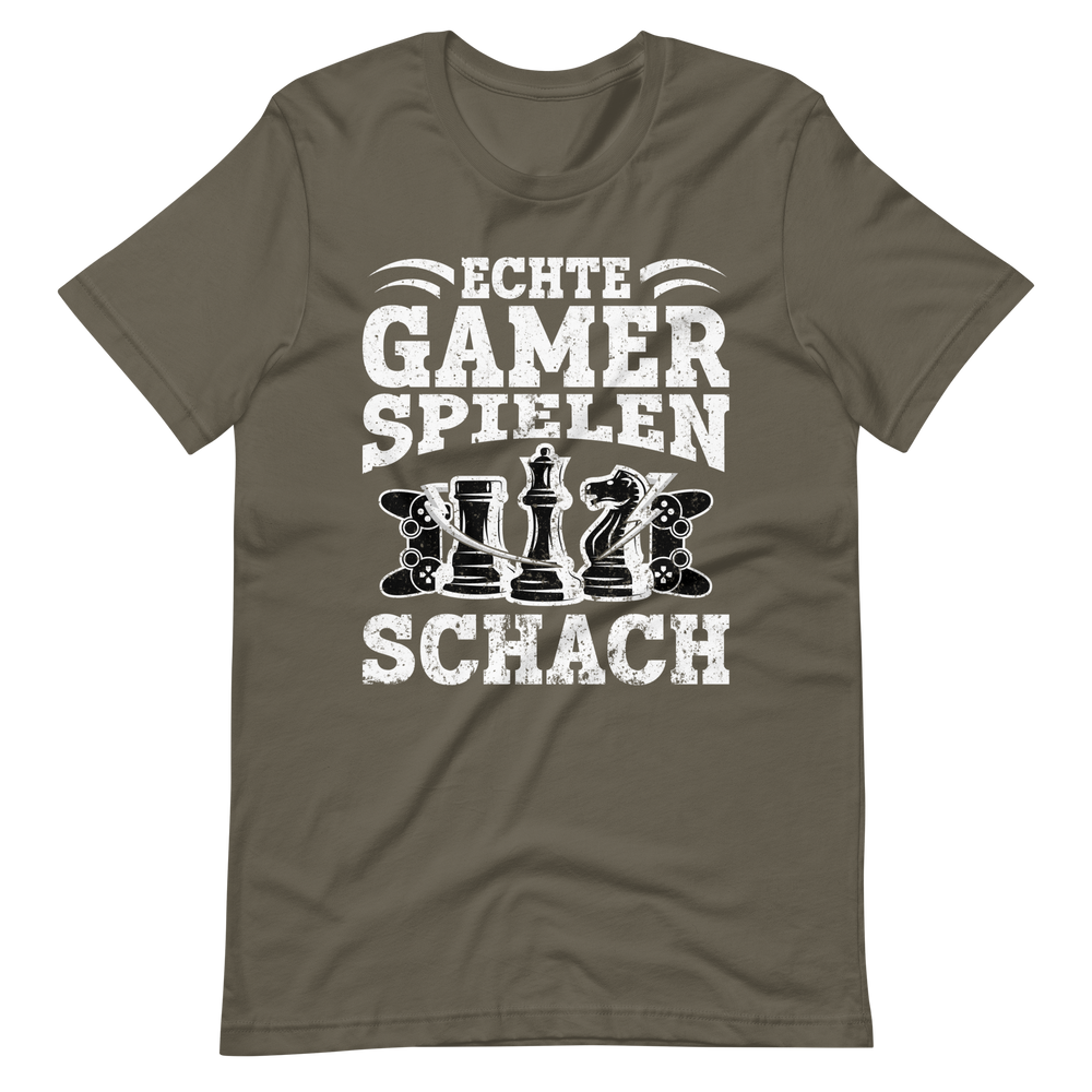 Echte Gamer Spielen Schach T-Shirt - Lustiges Geschenk für Schachspieler