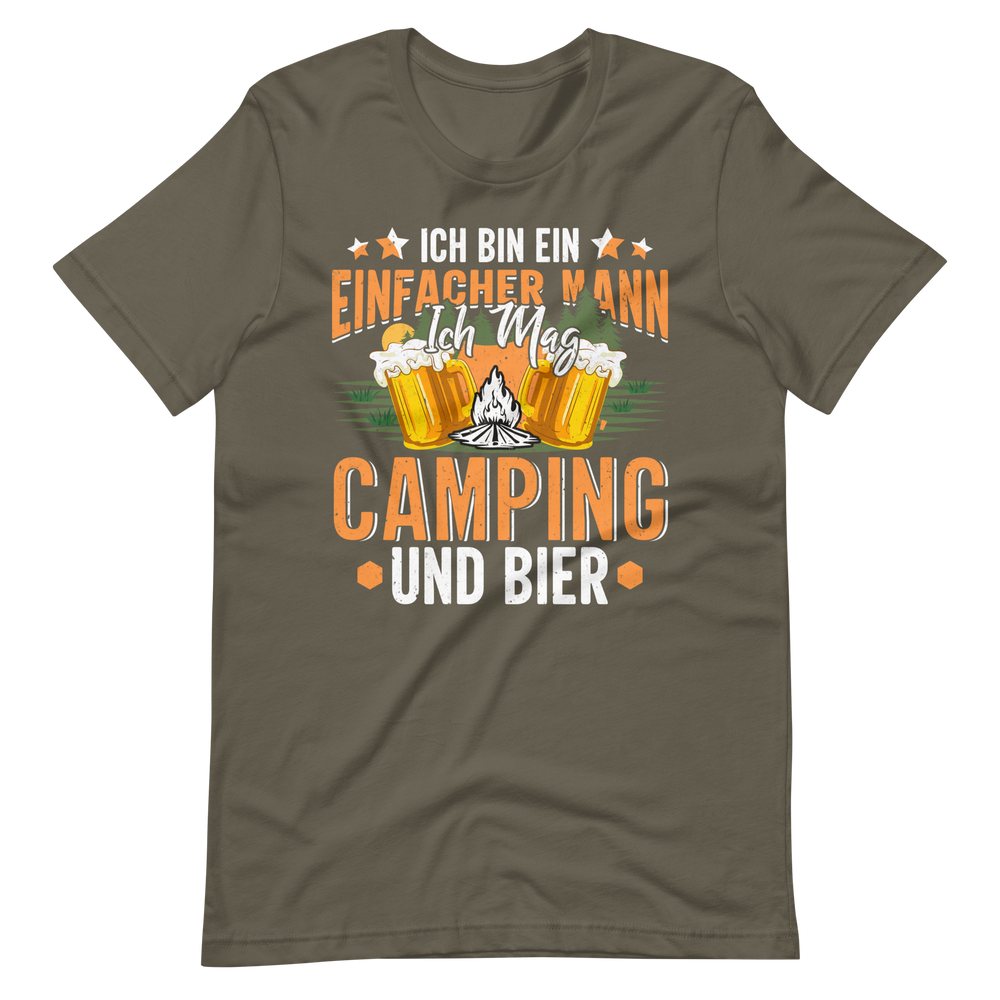 Camping und Bier T-Shirt für einfache Männer