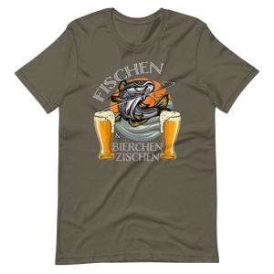 Lustiges T-Shirt "Fischen und Bierchen zischen" für Angelliebhaber
