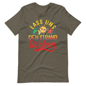 Lustiges T-Shirt "Lass uns den Strand ROCKEN!" für den Sommer