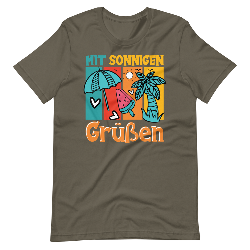 Sommer-T-Shirt "Sonnige Grüße!" | Positiver Style