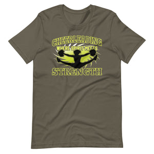 Cheerleading: Wo Geist auf Stärke trifft! Lustiges Design T-Shirt