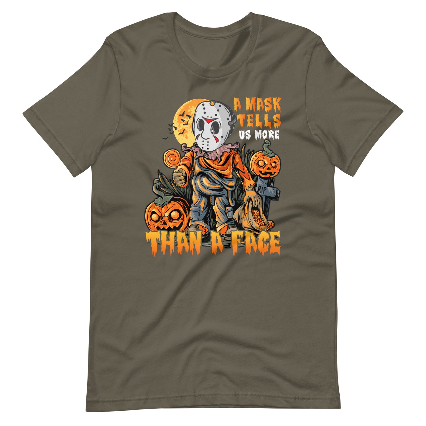 Halloween T-Shirt: A Mask tells more than a Face - Gruseliges Statement!