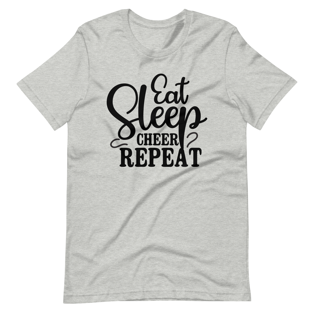 Eat, Sleep, Cheer, Repeat – Inspirierendes Cheerleader Shirt