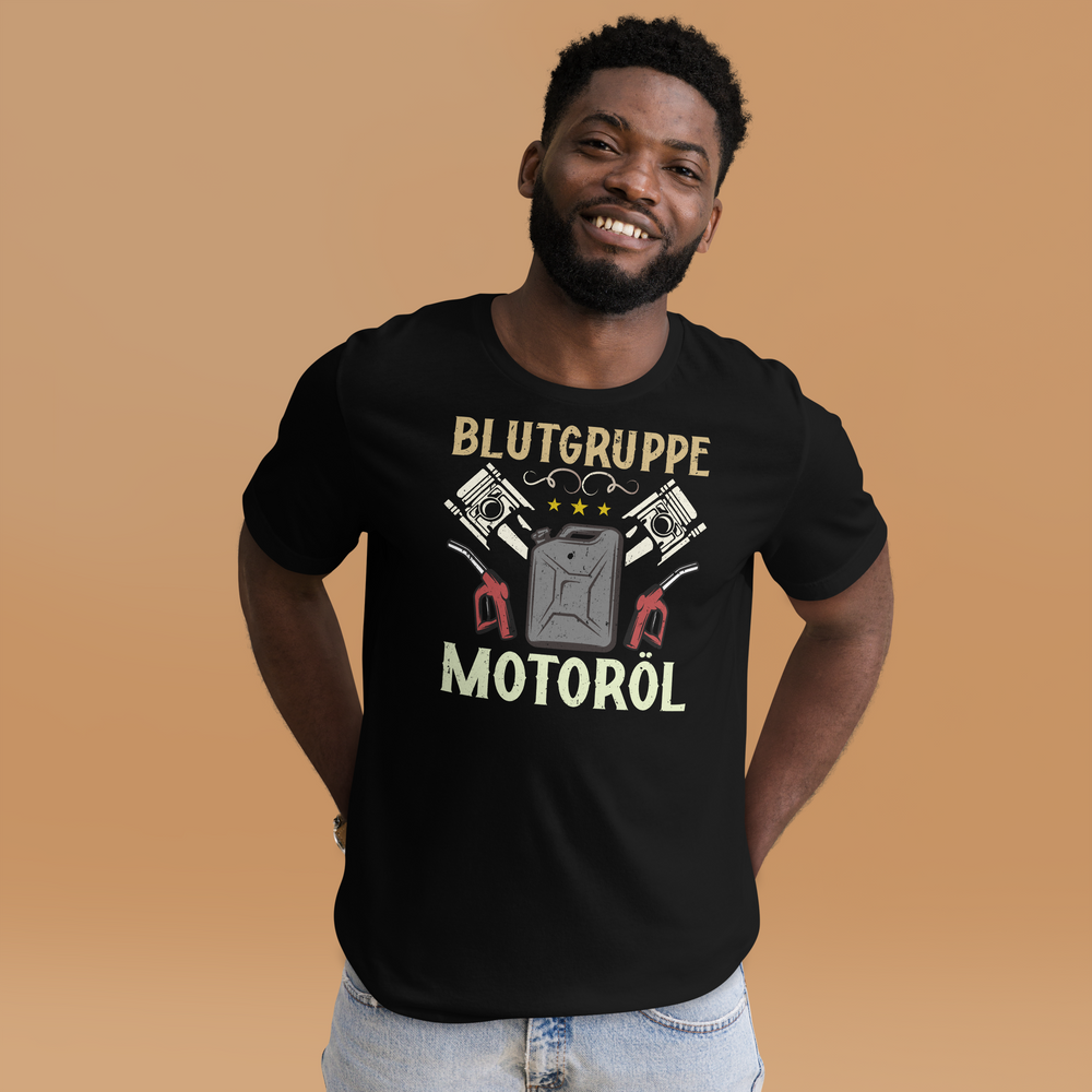 Blutgruppe Motoröl T-Shirt - Lustiges Geschenk für Auto-Enthusiasten