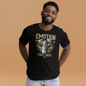 Echte Emotion statt Akku T-Shirt für Auto- und Motorrad-Enthusiasten