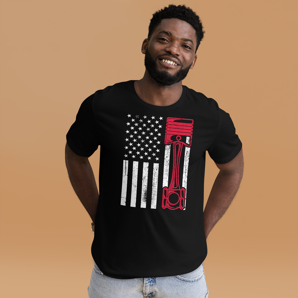 American Flag Muscle Car T-Shirt für Herren und Damen