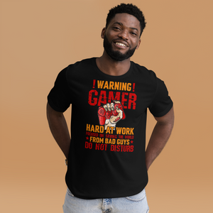 Gamer Hard at Work Shirt! Gaming T-Shirt Fun Gamer Gamelover Funny Working