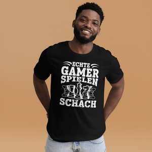 Echte Gamer Spielen Schach T-Shirt - Lustiges Geschenk für Schachspieler