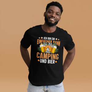 Camping und Bier T-Shirt für einfache Männer