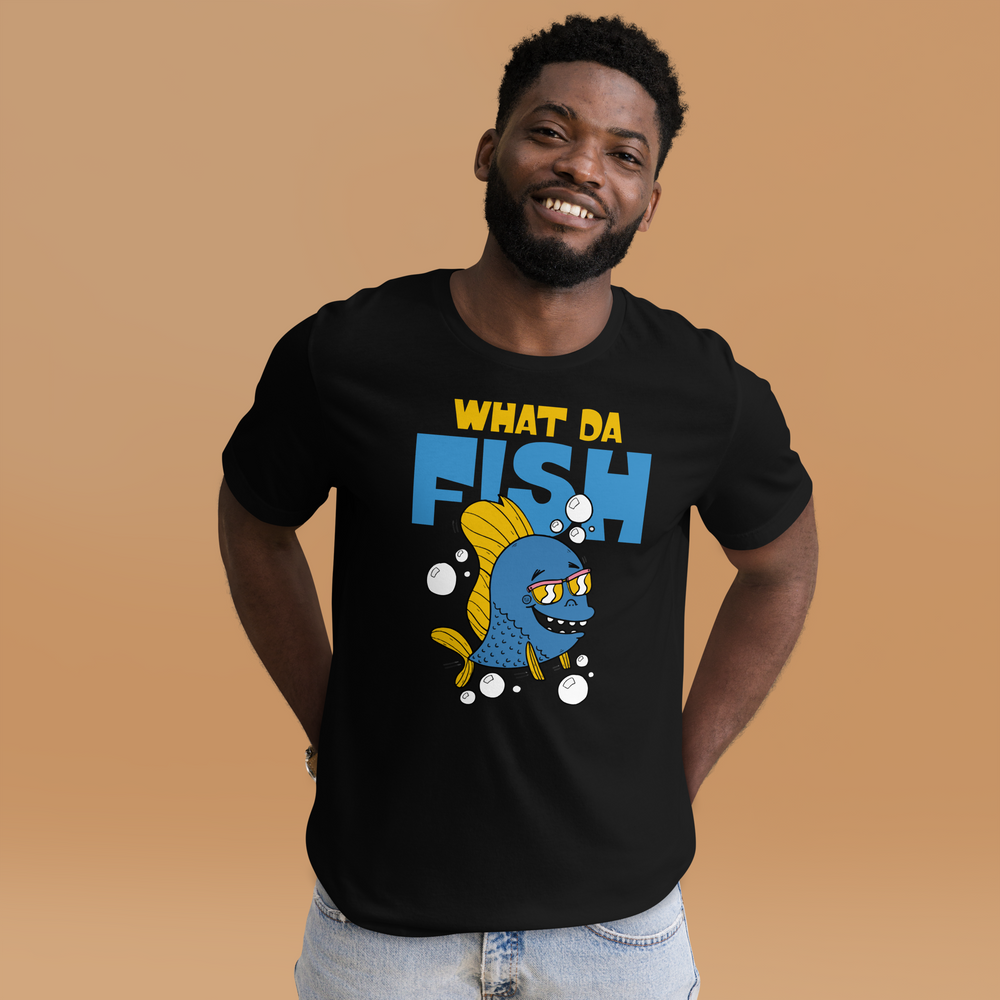 Kaufe jetzt mein lustiges T-Shirt "Lustiger Angler, was der Fisch"