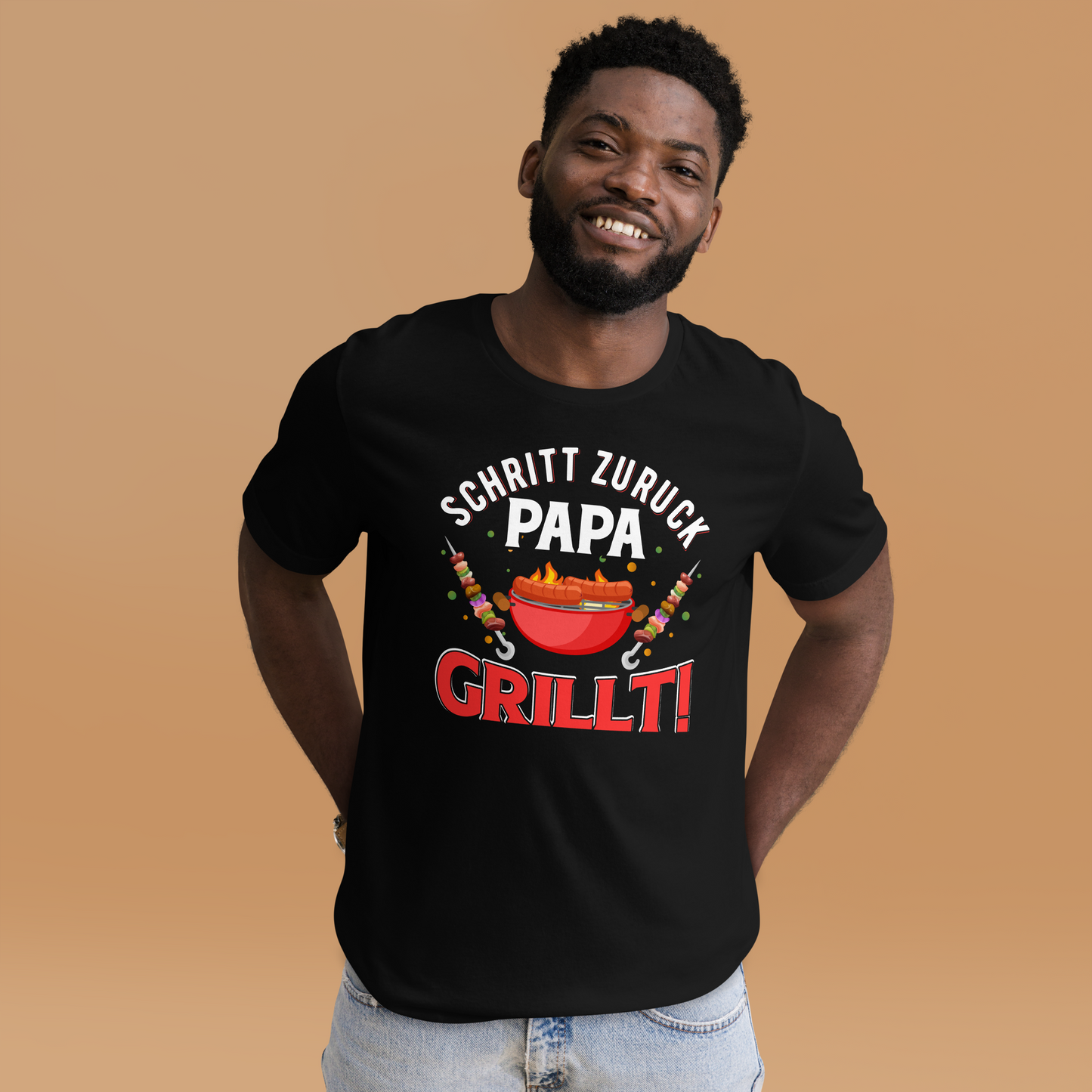 Papa GRILLT - Schritt zurück, Achtung! T-Shirt