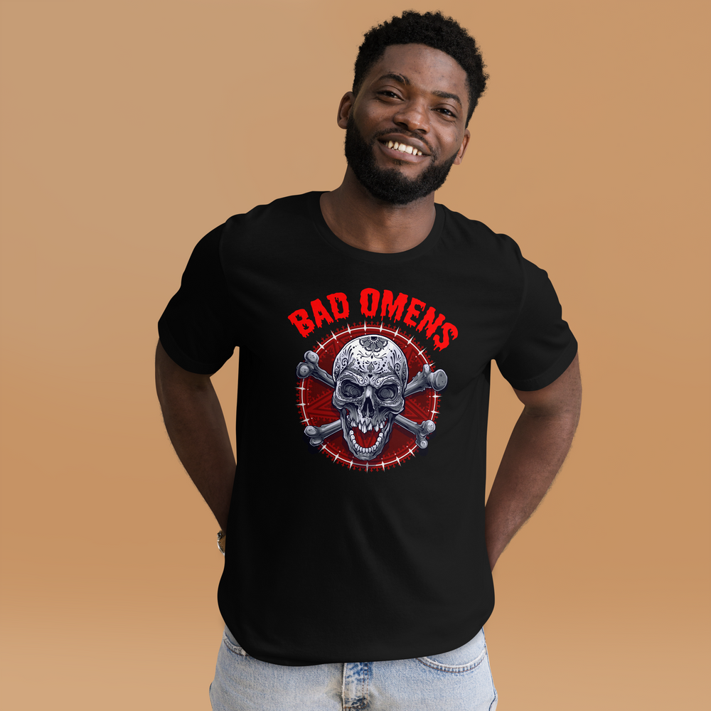 Coole T-Shirt Bad Omens! Totenkopf Style! | Unheilvoller Look