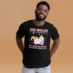 Lustiges T-Shirt "Ich wollte immer mit Menschen arbeiten, schubsen wäre toll" | Lustige Geschenkidee