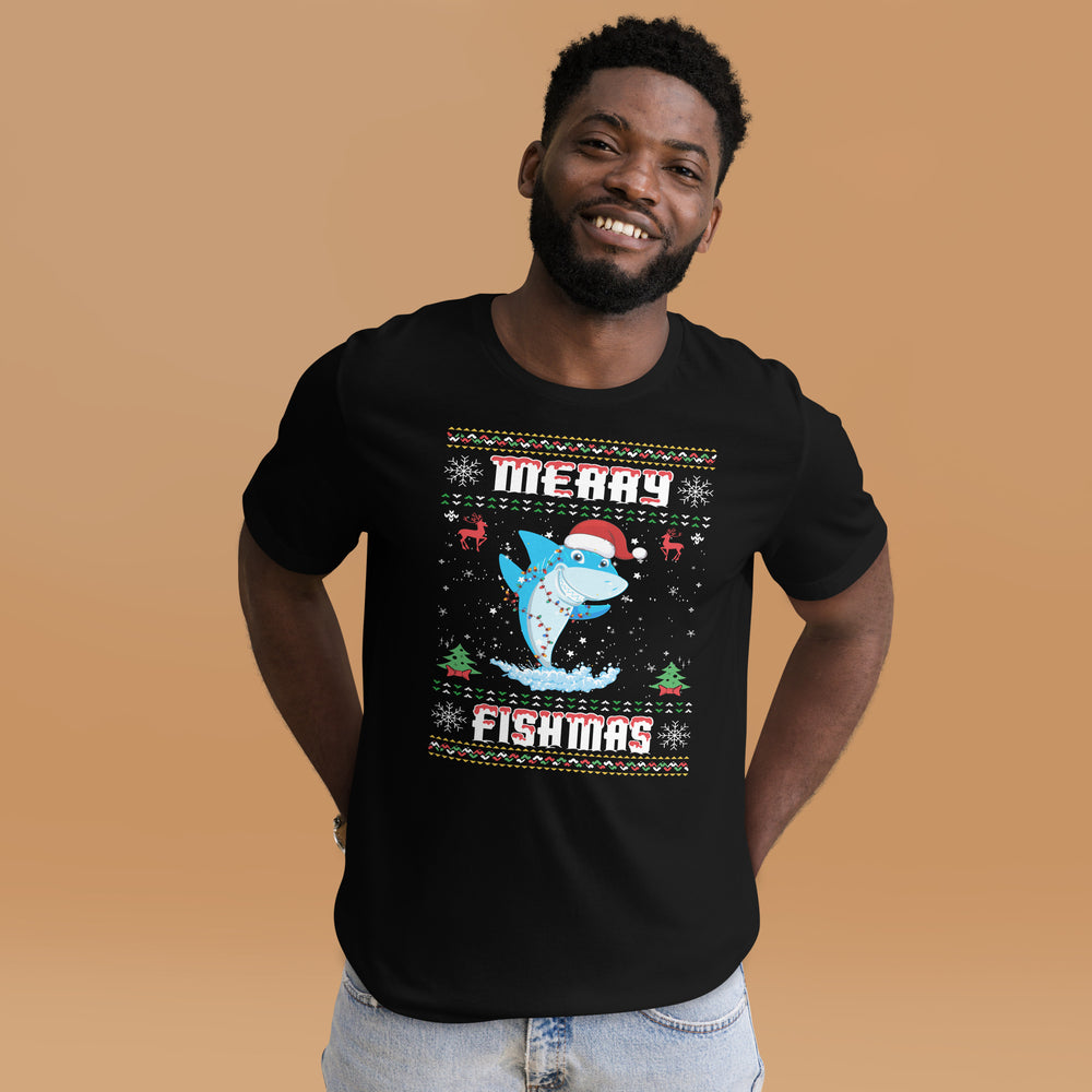 Merry Christmas Fishmas. Weihnachten Hai T-Shirt