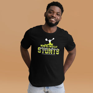 Stunts statt Zweifel! Inspirierendes Cheerleader Fan T-Shirt für Mutige