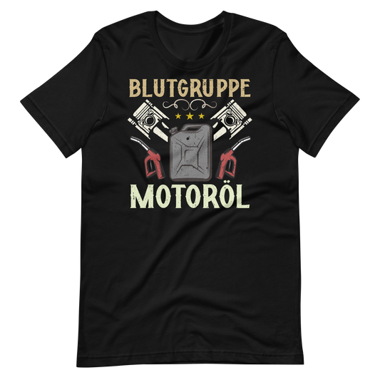 Blutgruppe Motoröl T-Shirt - Lustiges Geschenk für Auto-Enthusiasten
