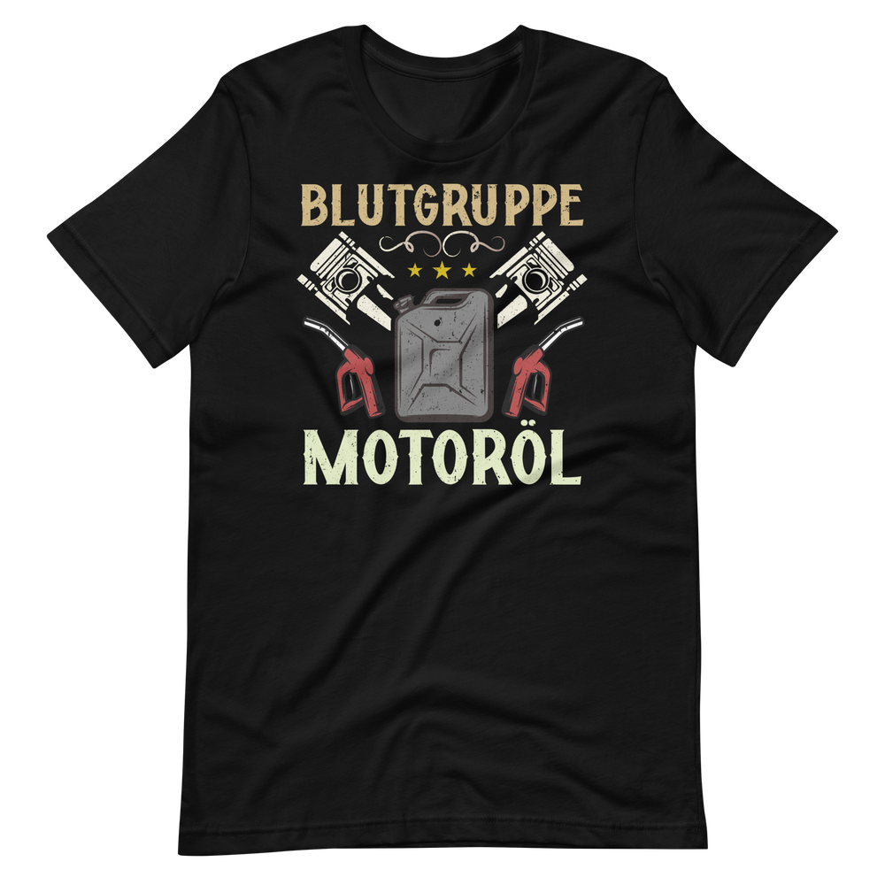 Blutgruppe Motoröl T-Shirt - Lustiges Geschenk für Auto-Enthusiasten