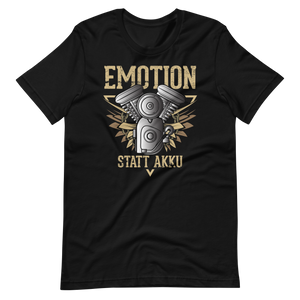 Echte Emotion statt Akku T-Shirt für Auto- und Motorrad-Enthusiasten