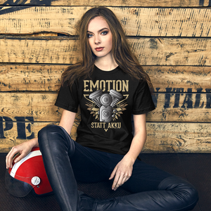 Echte Emotion statt Akku T-Shirt für Auto- und Motorrad-Enthusiasten