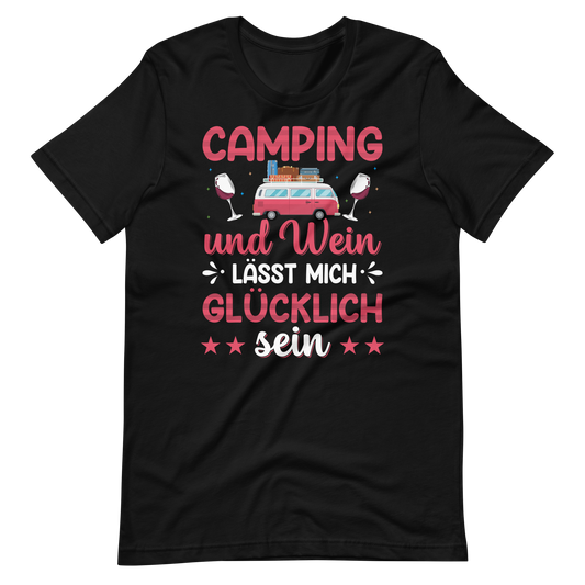 Camping und Wein T-Shirt | Lustiger Camping-Spruch